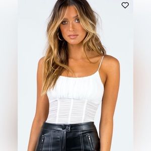 Princess Polly Concordia Crop Tank in White